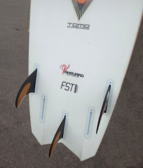 Tomo Surfboards Vanguard, Rob Machado Signature fins from Futures