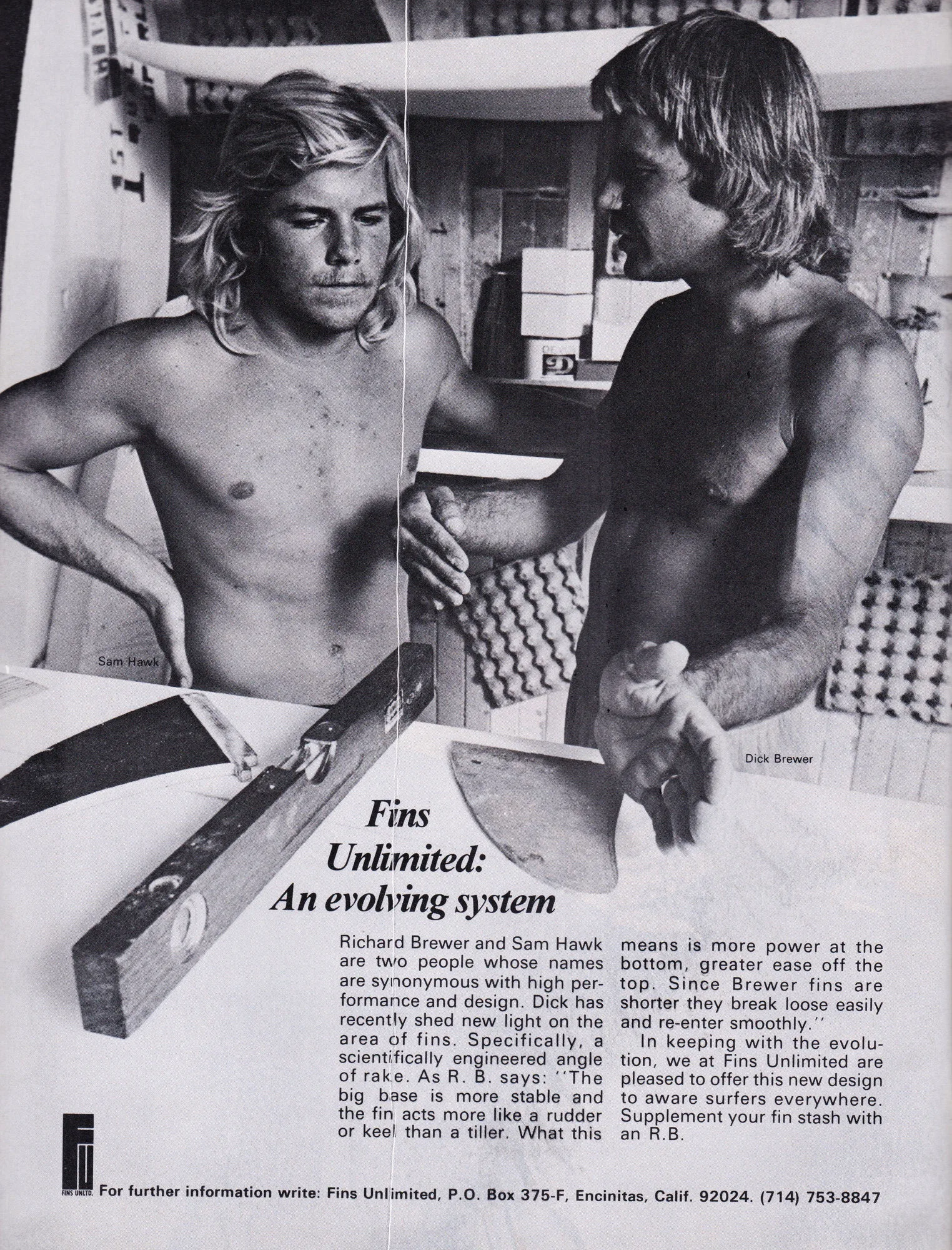 Fins Unlimited: An evolving system, Brewer and Hawk, 1972