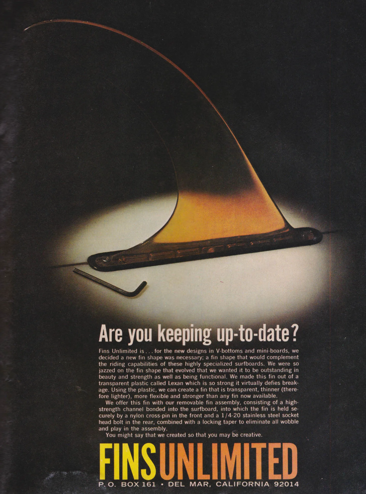 Vintage fin ad, 1968