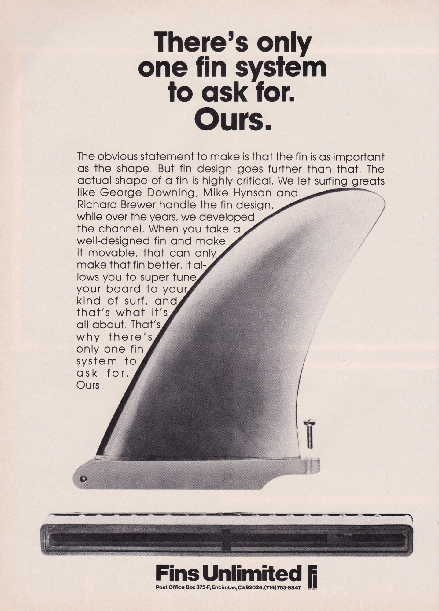 Fins Unlimited: There's only one fin system to ask for, 1976