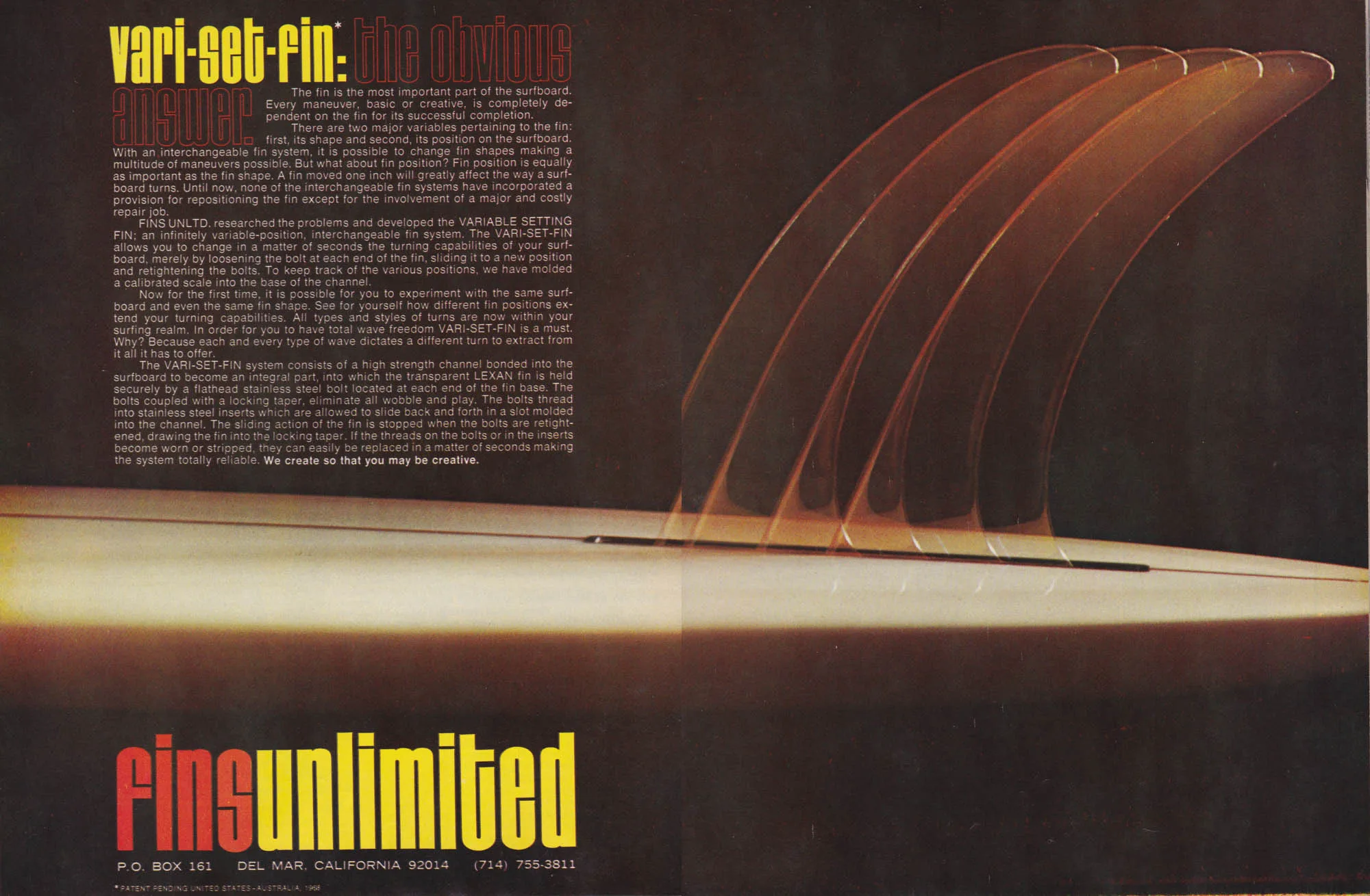Vintage fin ad, 1969