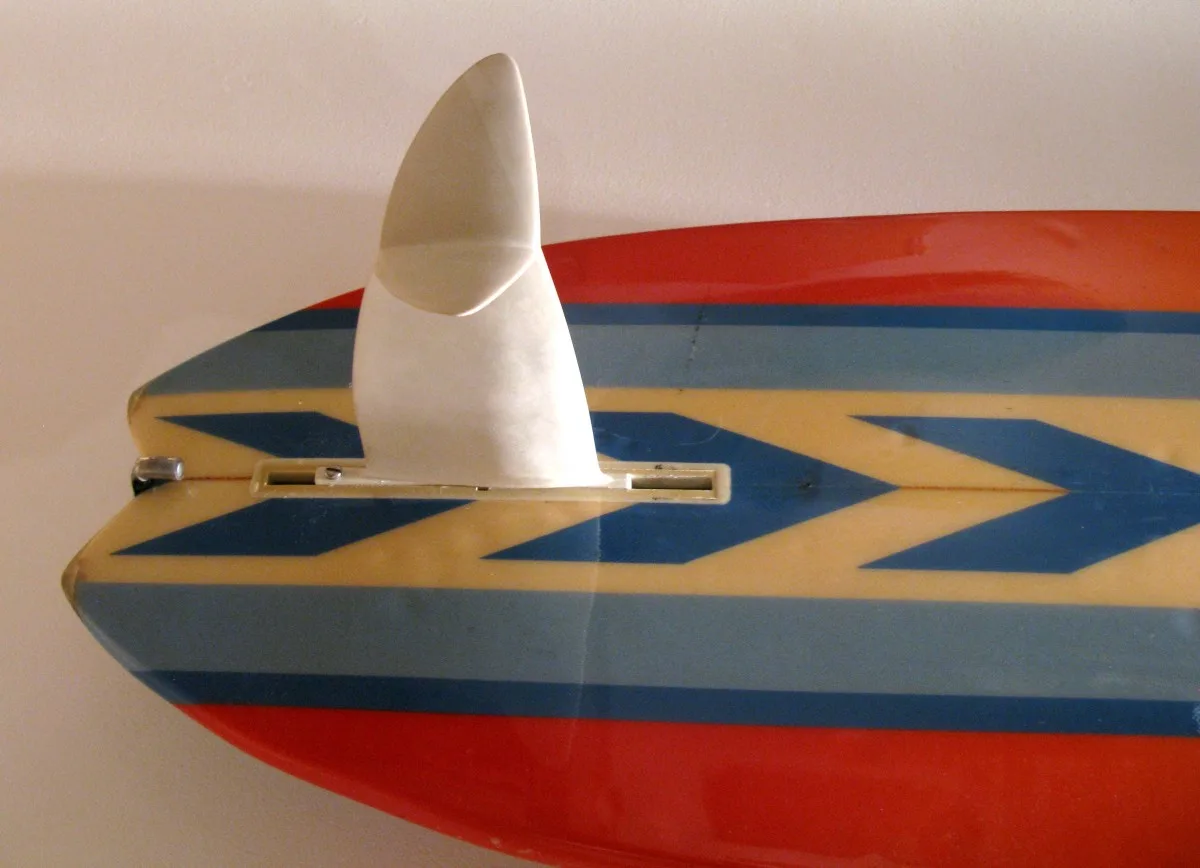 Cheyne Horan/ Ben Lexcen Starfin or winged keel (1980) Surf Craft exhibit Mingei International Museum photo: Merson