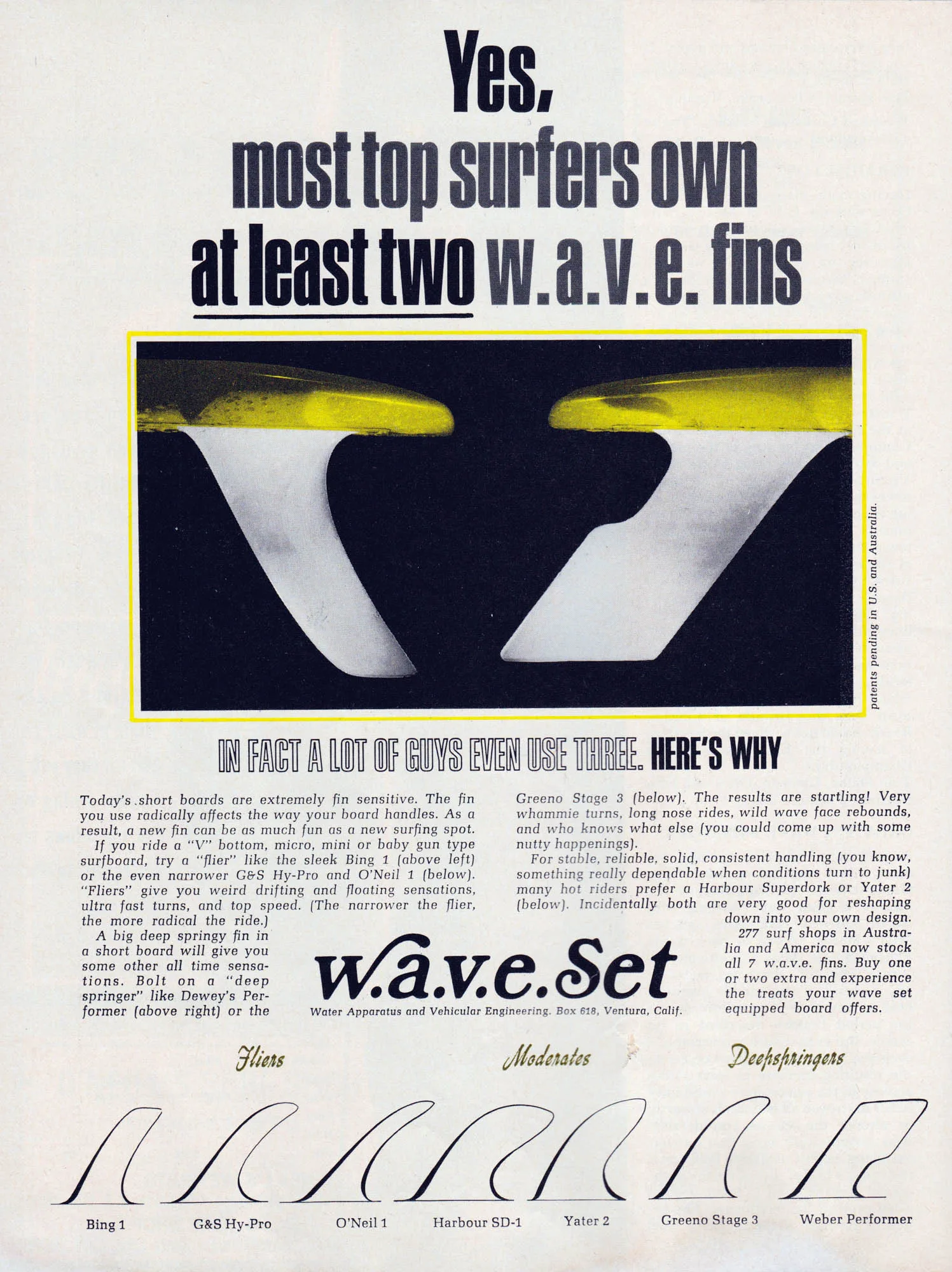 Vintage fin ad, 1968