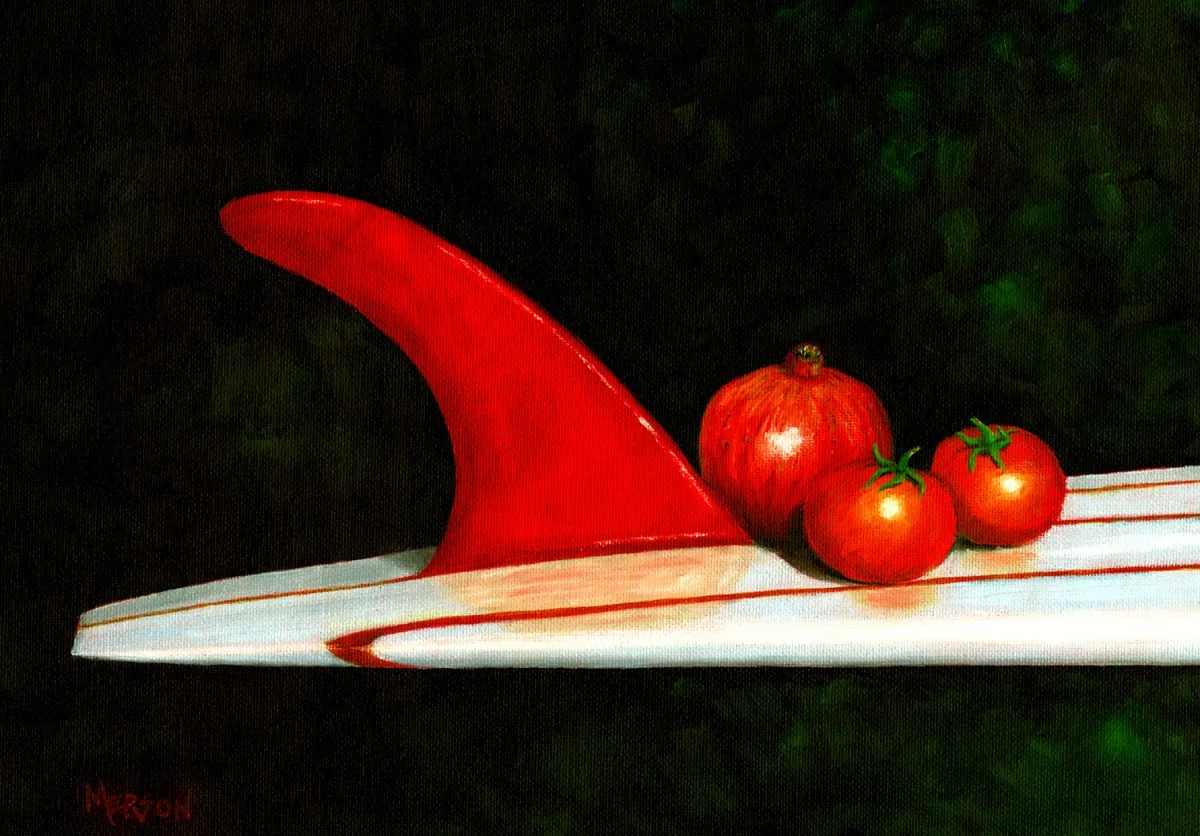 "Red Fin" oil on canvas artist: Bob Merson
