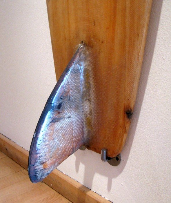Al Nelson balsa single fin (late 1950's) Surf Craft exhibit Mingei International Museum photo: Merson